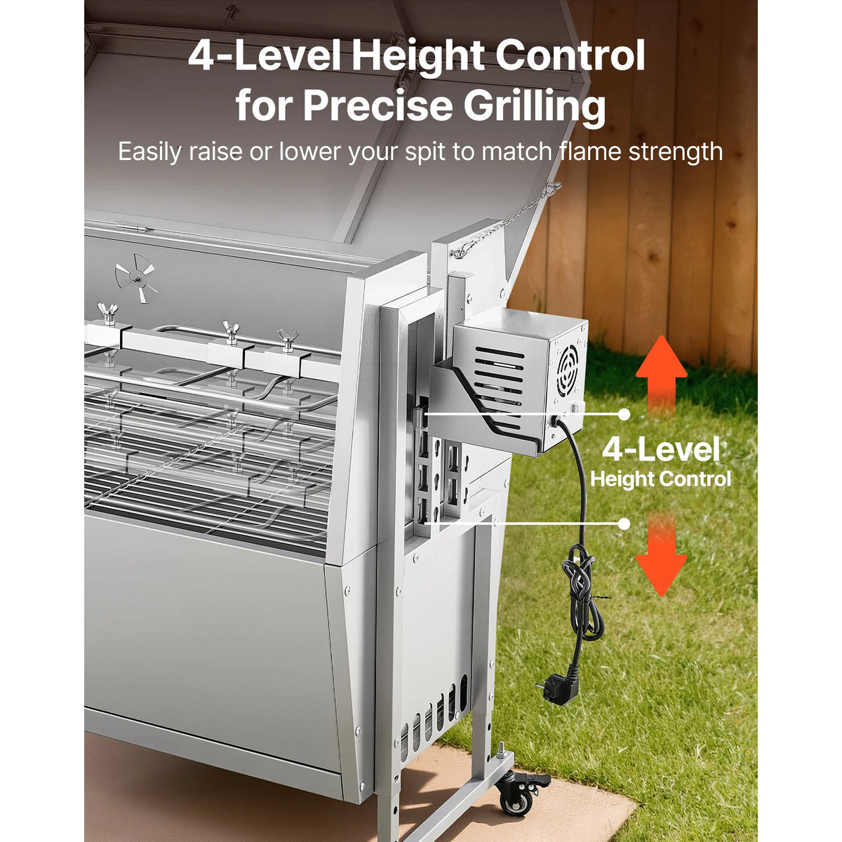 SucceBuy Stainless Steel Rotisserie Grill Kit For Outdoor BBQ
