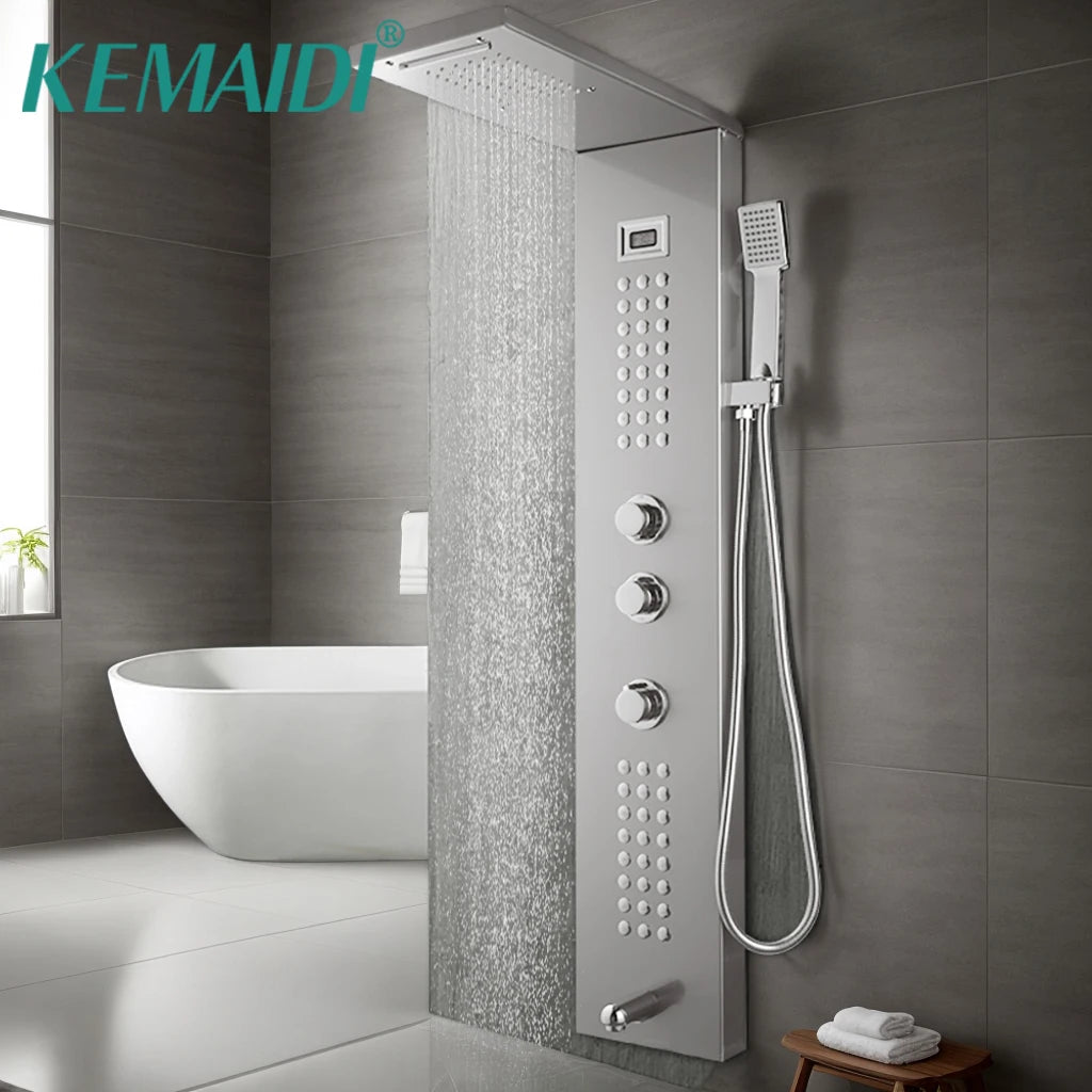 SINLAKU Stainless Steel Digital Shower Panel System With Body Jets