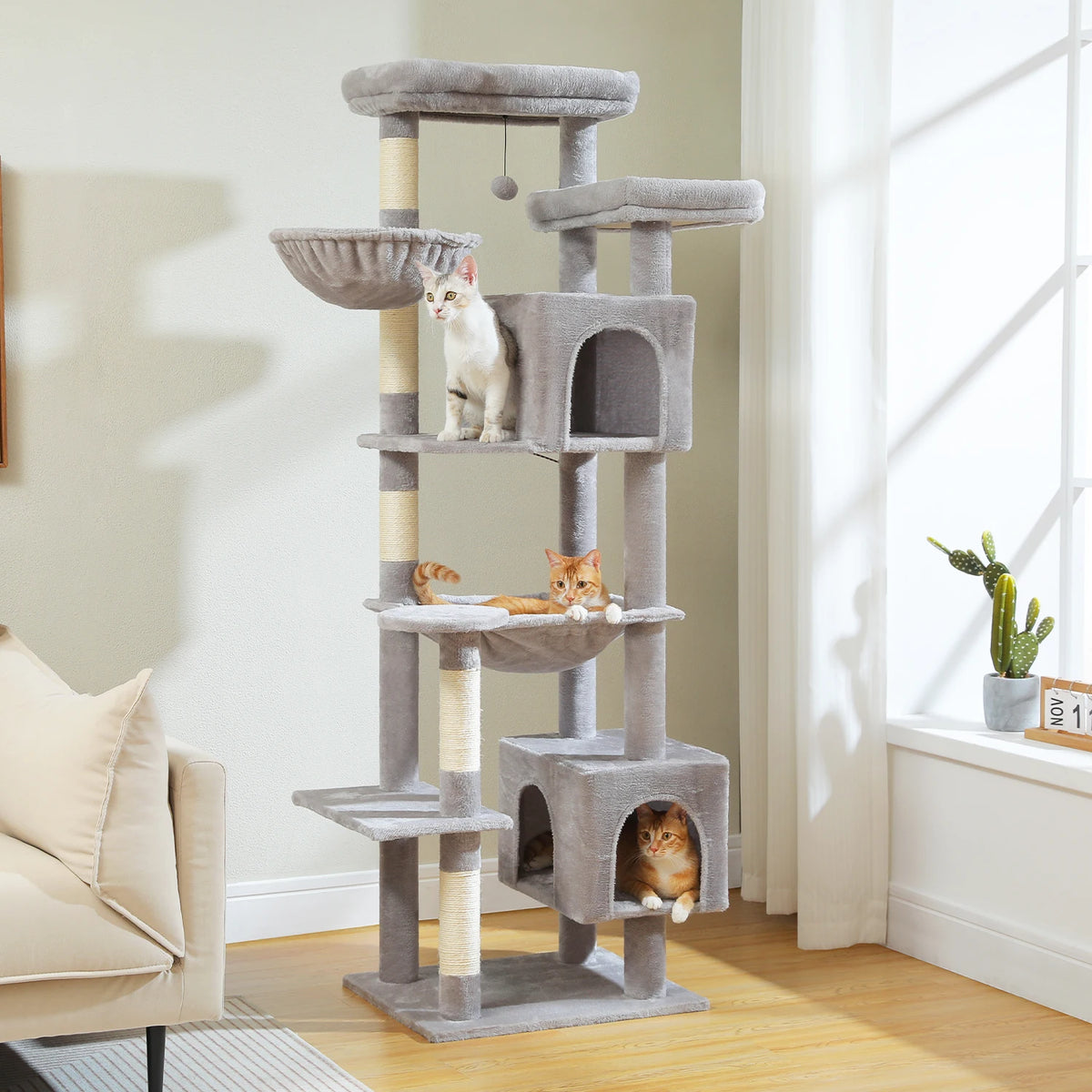 Pawz Road Multi Level Plush Cat Tree With Scratching Posts And Perches