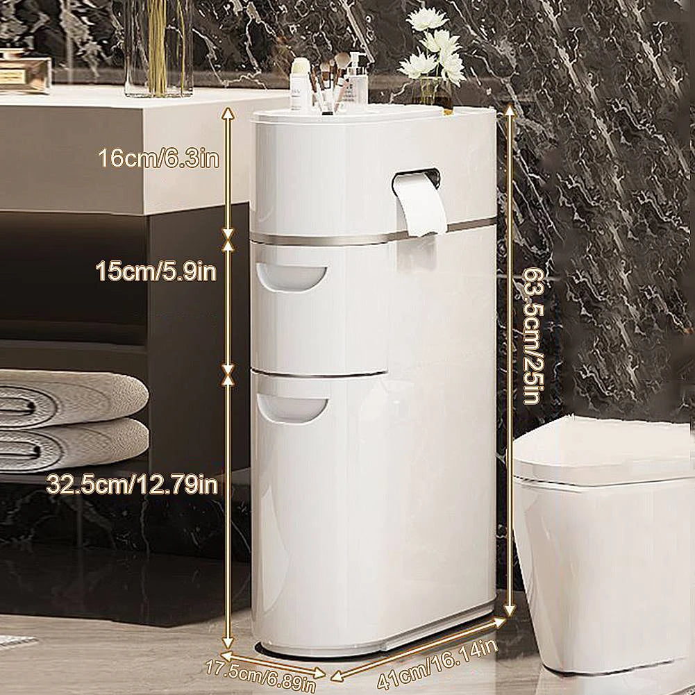 ATUOTIN Slim Plastic Storage Cabinet For Bathroom Organization