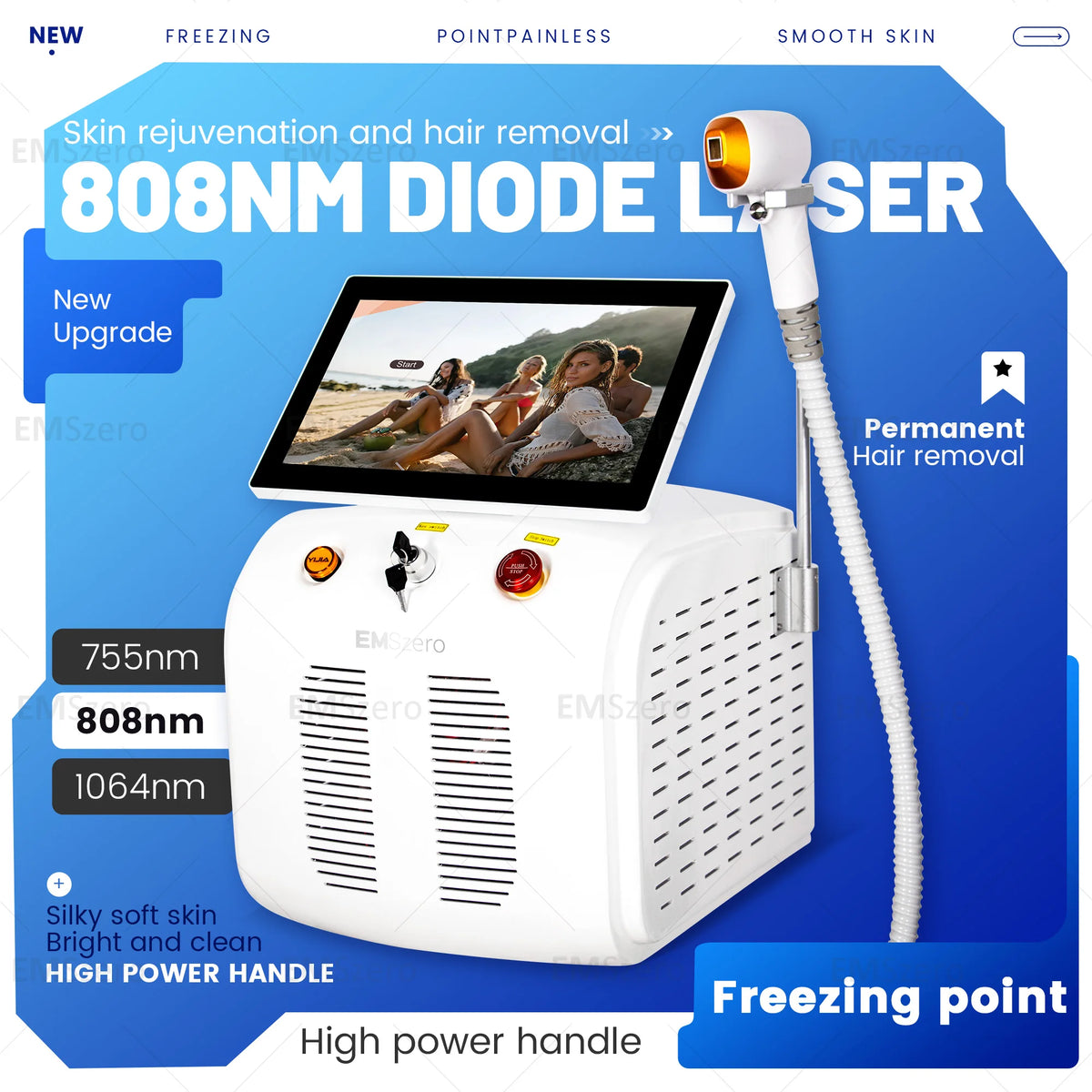 Myoslim 808Nm Diode Laser Hair Removal Ice Cold 5000W