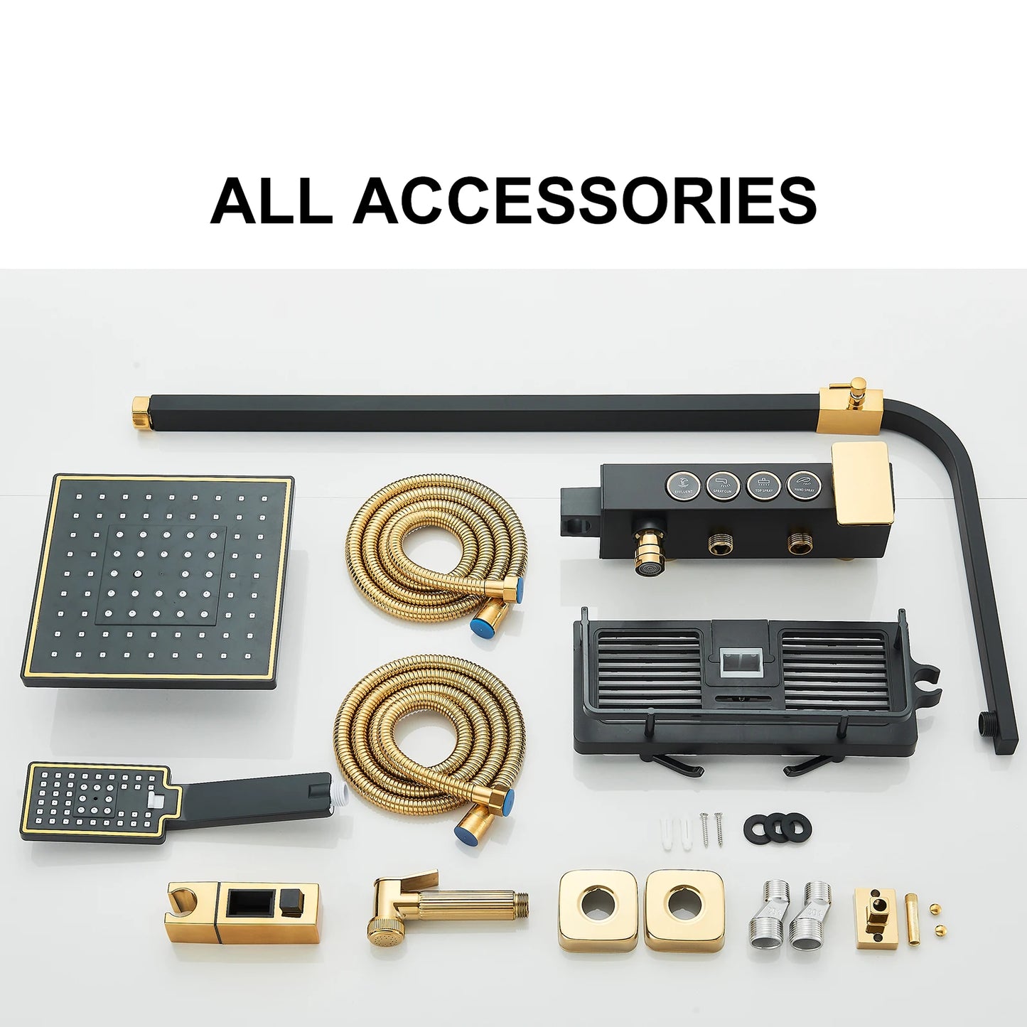 Fmhjfisd Rainfall Shower Faucet Set Brass 4Way Liftable Shower