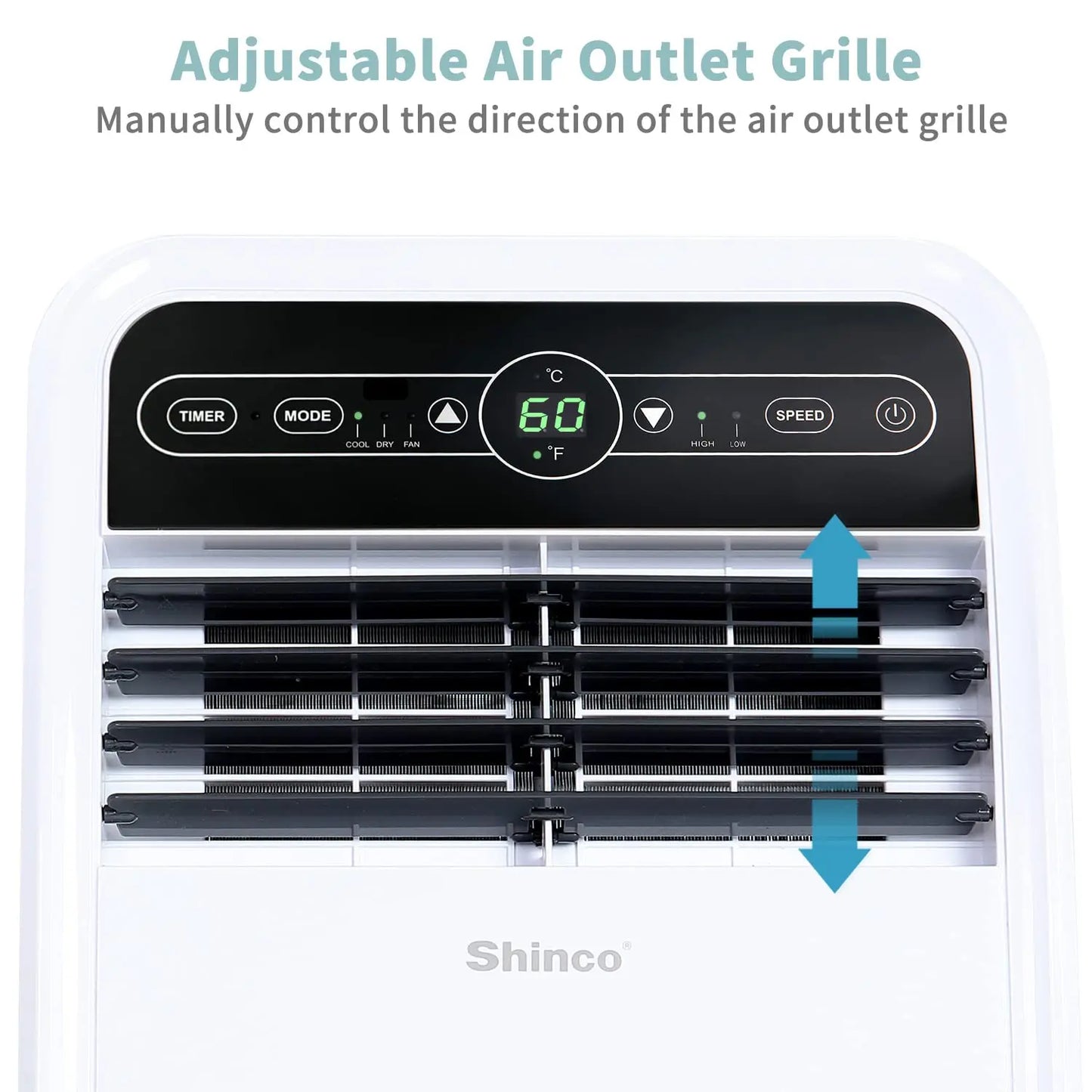 Shinco 8000 BTU Portable Air Conditioner With Dehumidifier And Fan