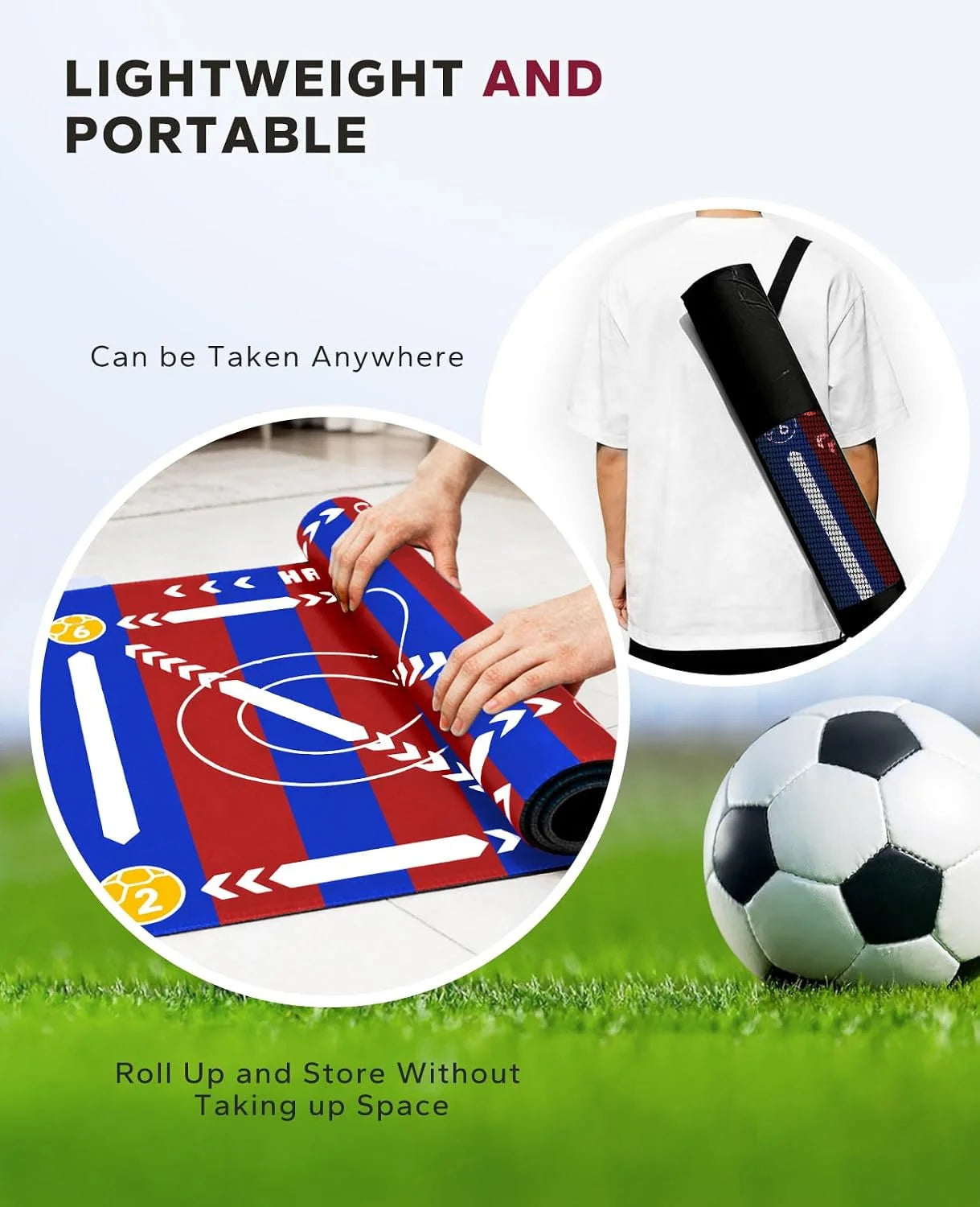 HAPBEAR Soccer Training Mat Anti Slip Footwork And Ball Mastery