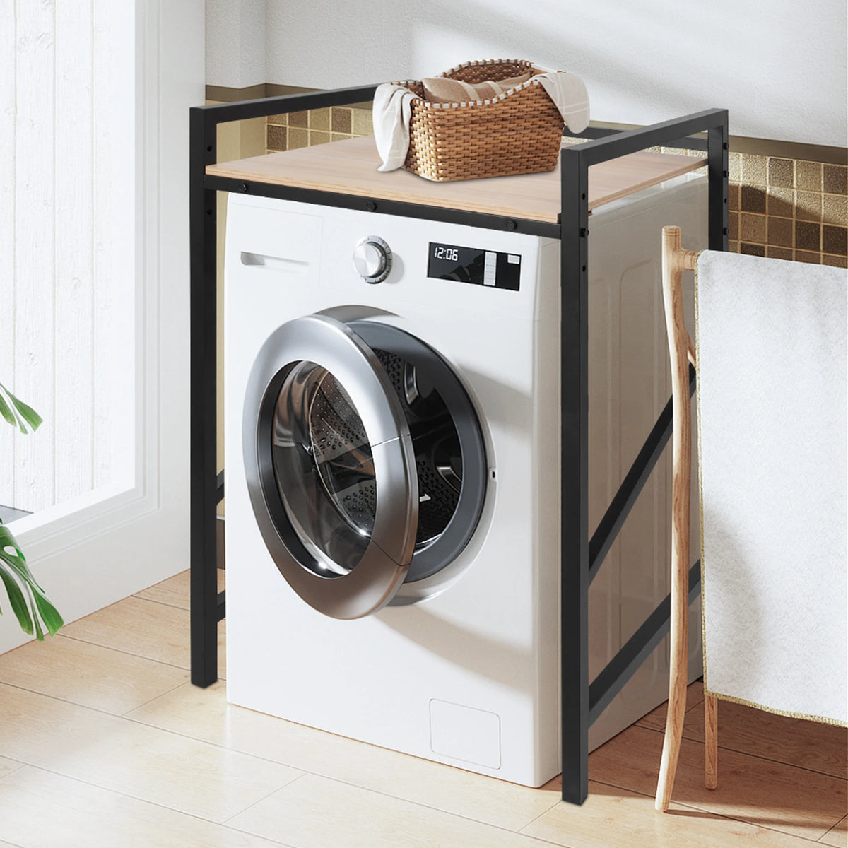 Heavy Duty Metal Double Tier Washer And Dryer Storage Stand