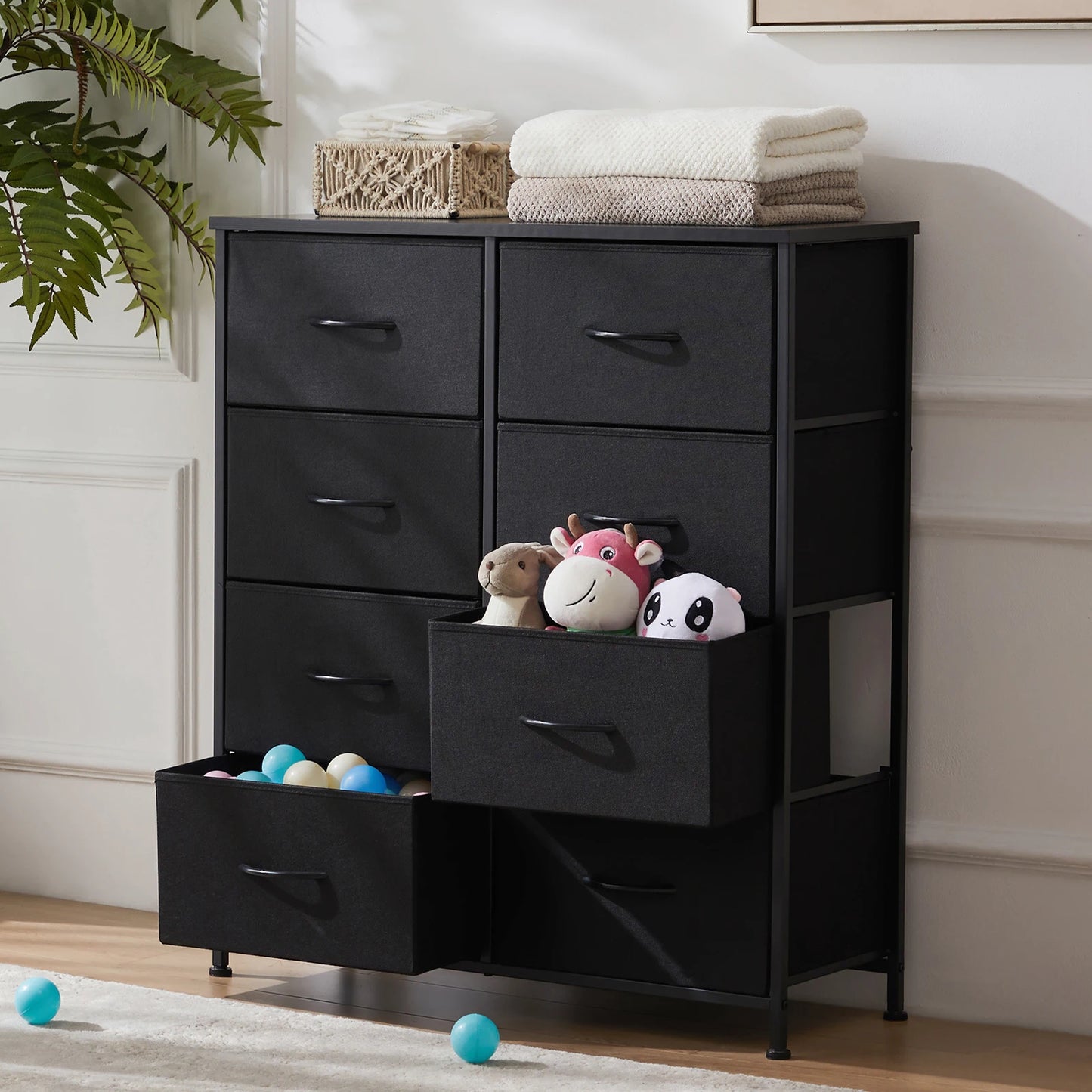 MCQ 8 Drawer Fabric Cabinet For Living Room And Storage