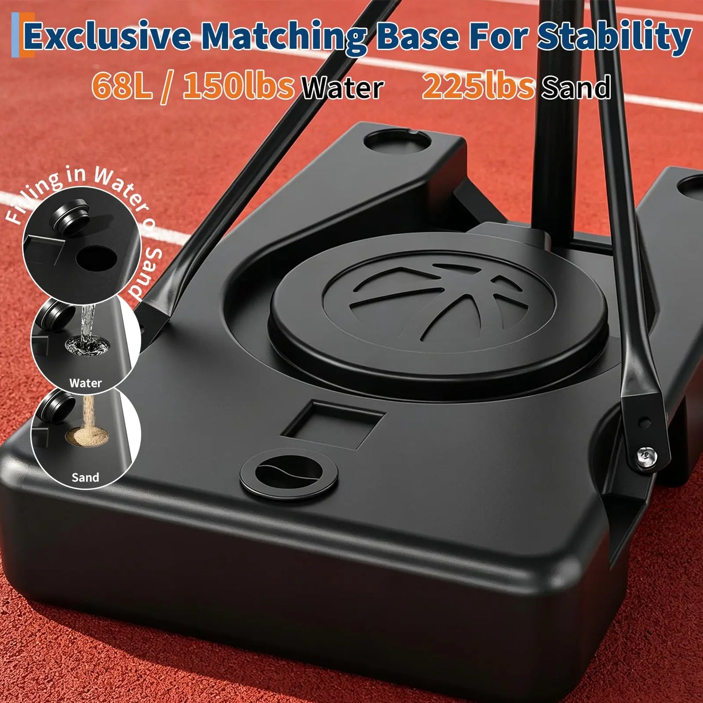 HiMISS Portable Adjustable Outdoor Basketball Hoop With Wheels