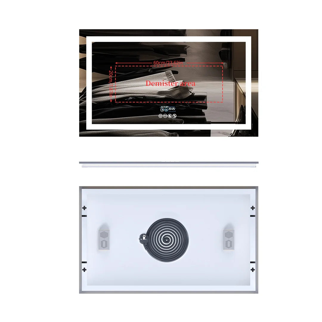 LUVODI Bluetooth LED Bathroom Mirror With Defogger And Speaker