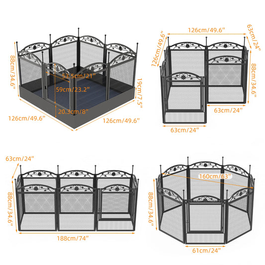 BINGOPAW 8 Panel Heavy Duty Dog Playpen Waterproof Whelping Pad