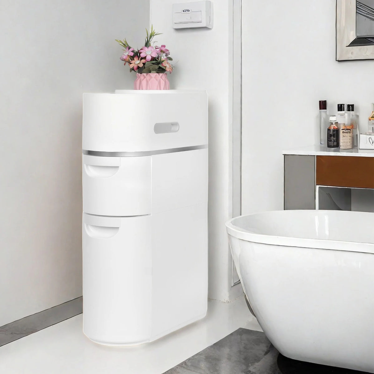 ATUOTIN Slim Plastic Storage Cabinet For Bathroom Organization