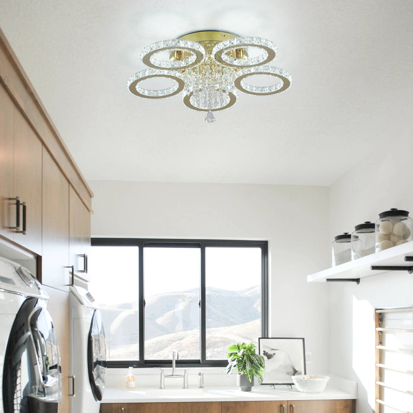 VETRULUS Crystal LED Ceiling Chandelier For Living Room Dining