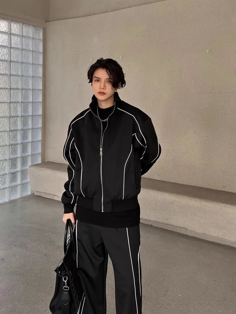 Winkeep Men S A Long Sleeve Two Piece Tracksuit Jacket And Pants