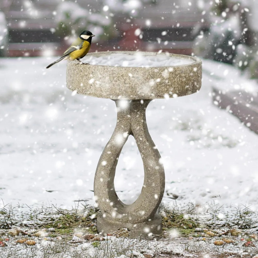Modern Concrete Bird Bath Garden Outdoor Decor Statue