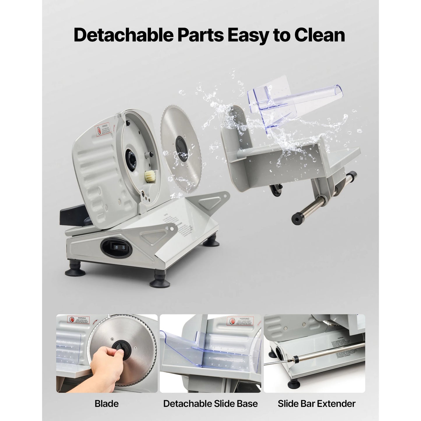 SucceBuy Electric Deli Slicer With Two SUS420 Blades