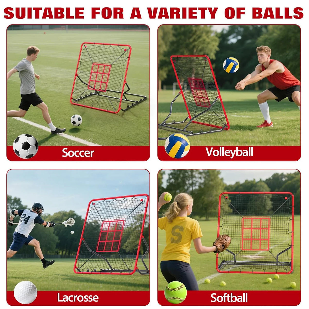 Himiss Adjustable Multisport Pitching Rebounder Net
