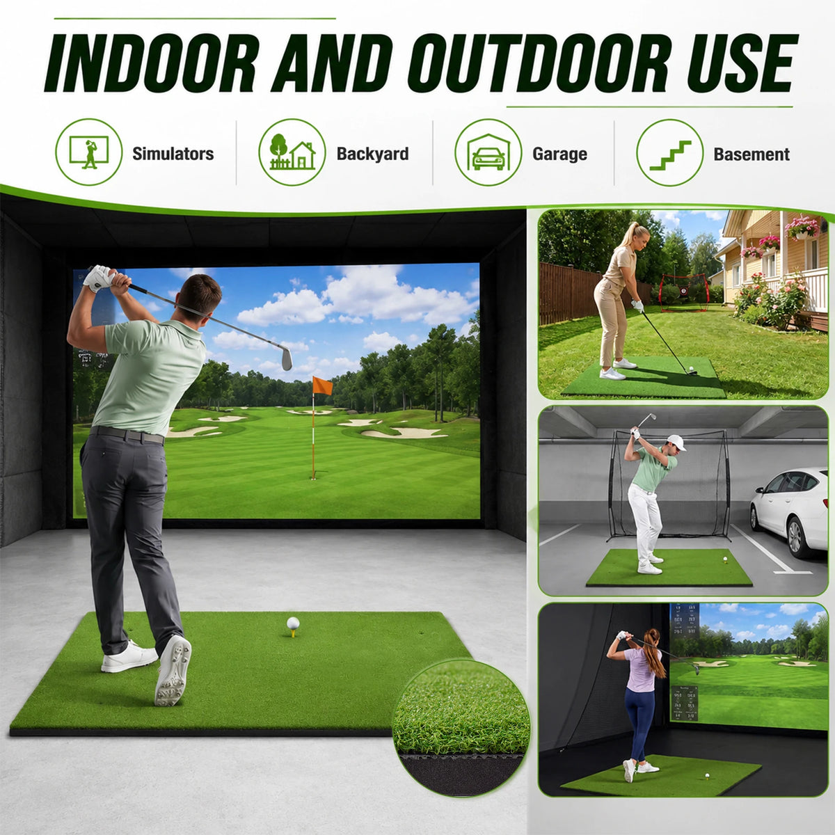 Professional Synthetic Golf Hitting Mat For Indoor Outdoor Training