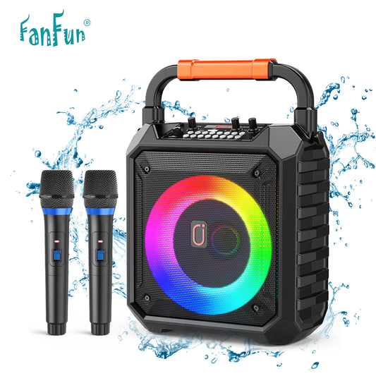 FanFun T17 Wireless Bluetooth Karaoke Speaker With Two Microphones