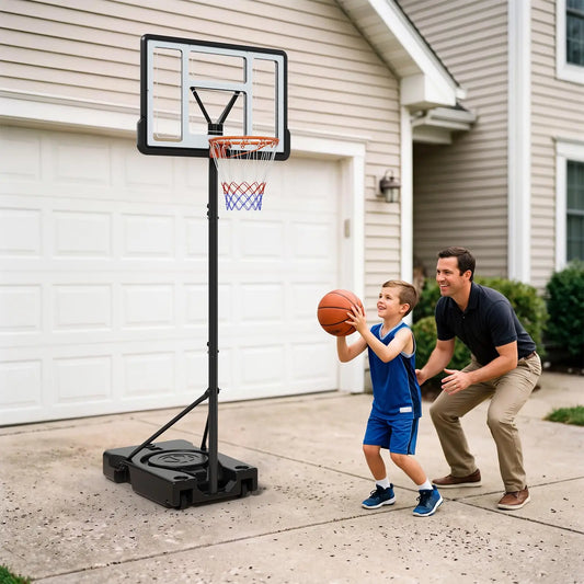 HiMISS Portable Adjustable Outdoor Basketball Hoop With Wheels