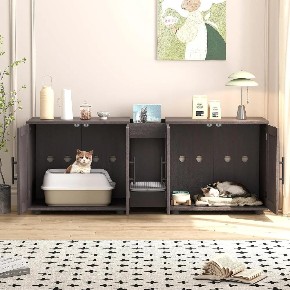 Garvee Wooden Hidden Litter Box Enclosure Furniture For Cats
