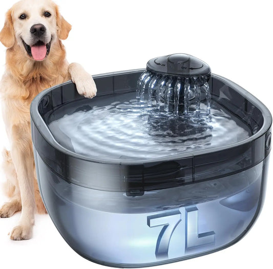 7L Large Dog Water Fountain With Ultra Quiet Pump Capacity