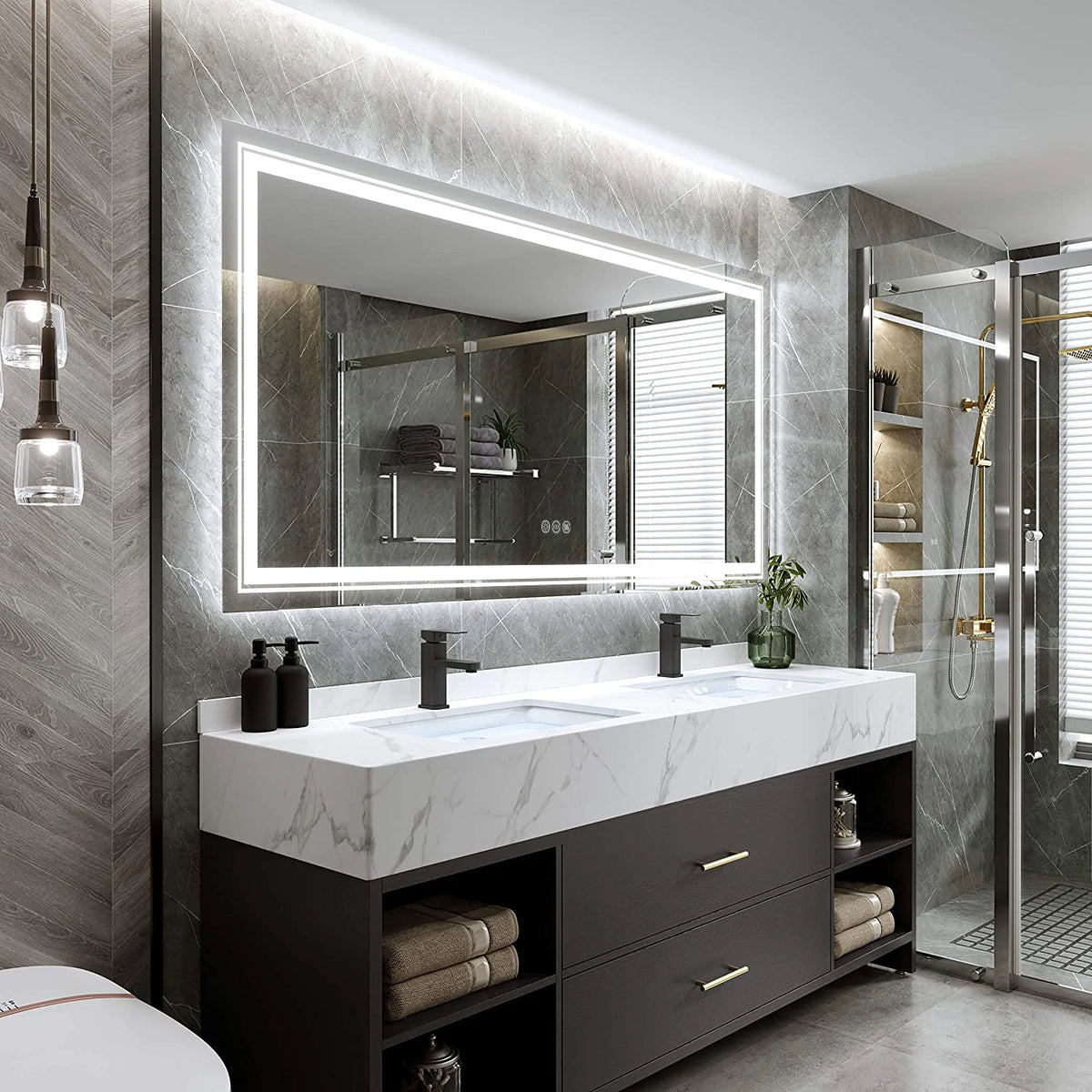 Wisfor Led Bathroom Mirror Featuring Anti Fog And Dimmable Lights