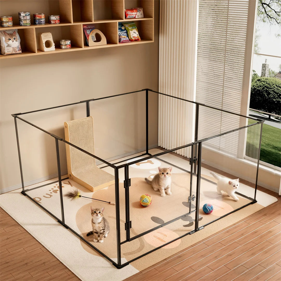BINGOPAW 8 Panel Acrylic Dog Playpen Indoor Exercise