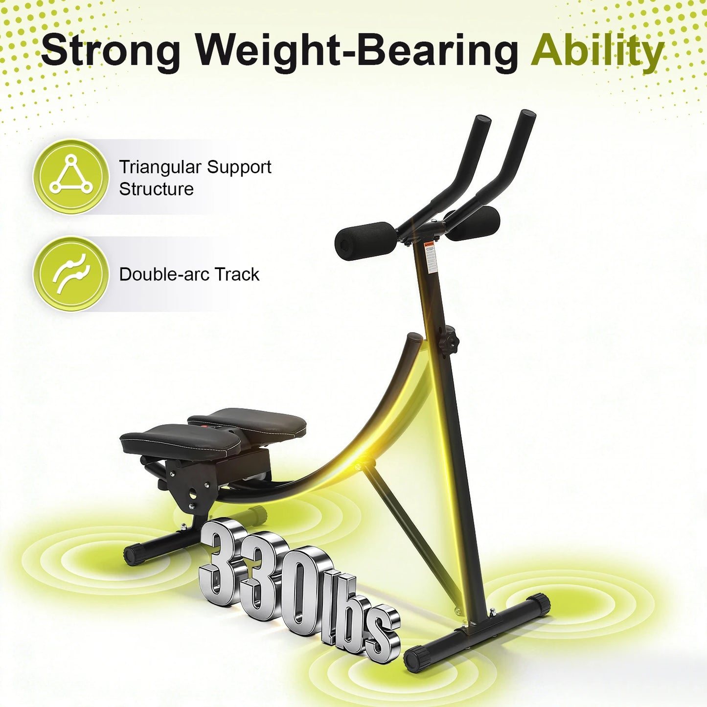 Ab Machine With LED Display 3-Level Adjustable Foldable Home Gym
