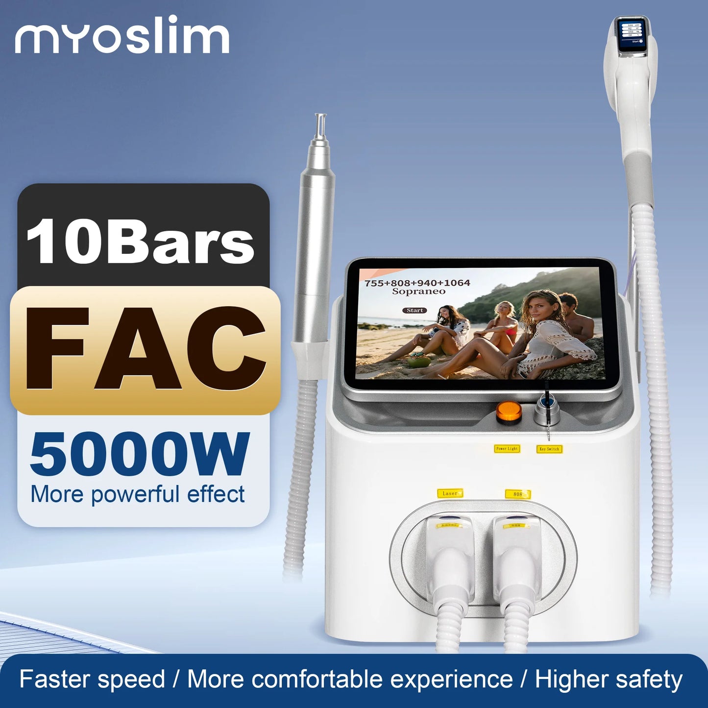 Myoslim 2in1 Diode Laser Hair And Tattoo Removal Machine 808nm