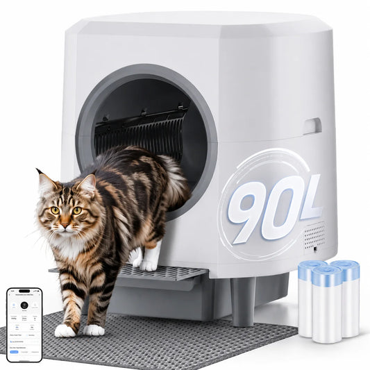 Ellenpent Automatic Self Cleaning Litter Box With App Control Sensor
