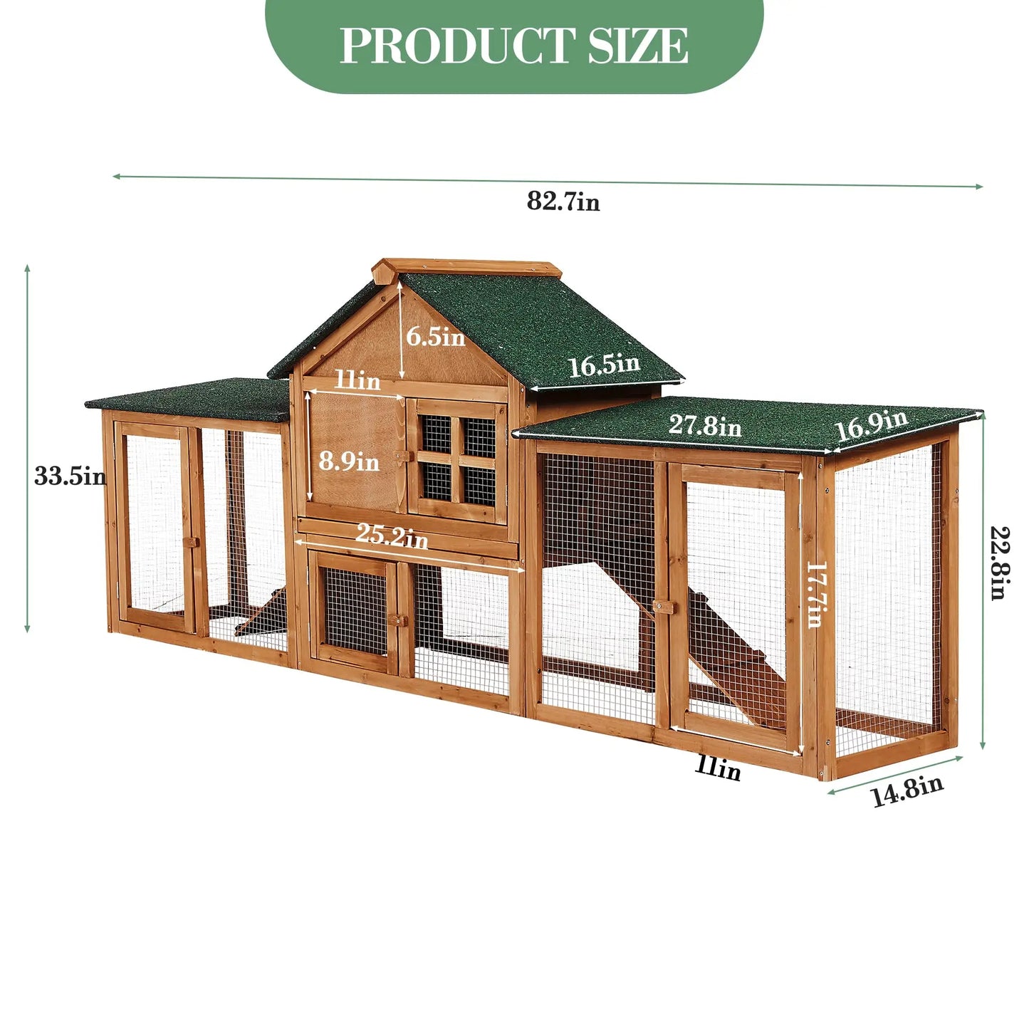 DishyKooker 2-Story Bunny Hutch With Double Runs Outdoor Cage