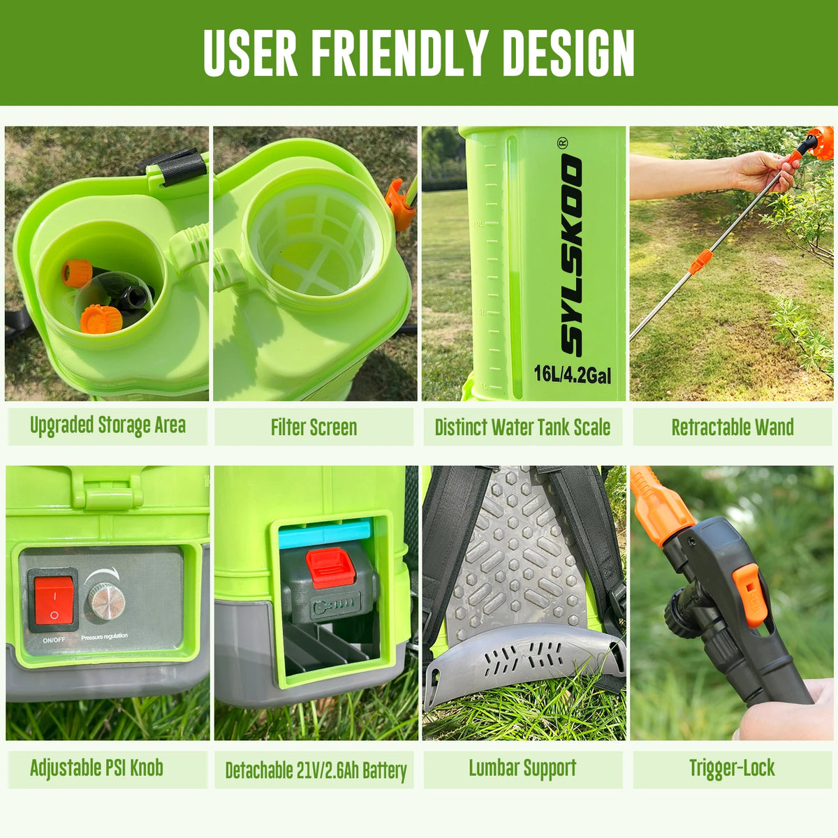 Cordless Electric Garden Sprayer 100 Psi Weed Tool With Wand