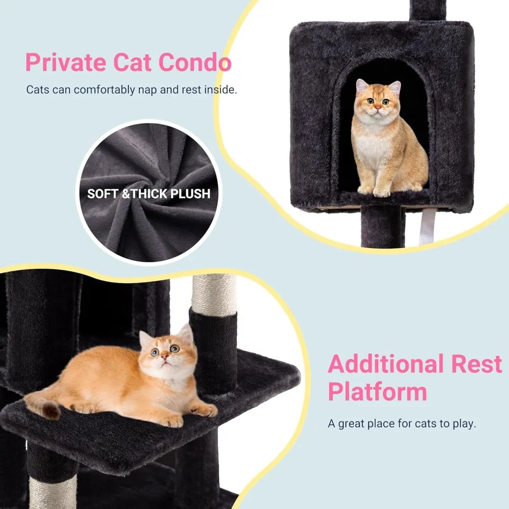NBVCX Multi Level Cat Tree Plush Perches For Kittens