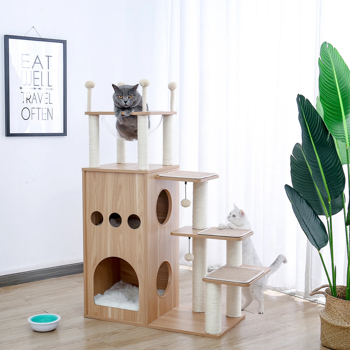 PAWZ Multi-Level Cat Tree With Scratching Posts And Hammock