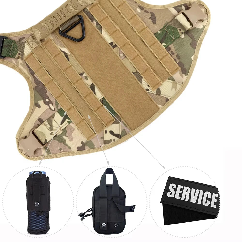 PetraVel Tactical Dog Vest Harness Set With Quick Release Buckle