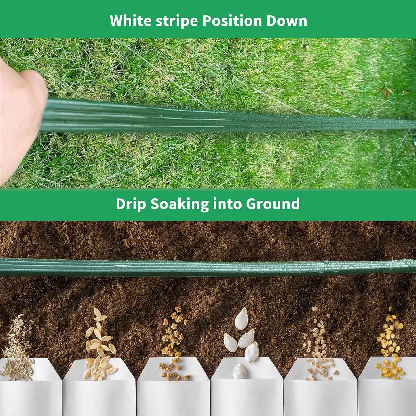 Heavy Duty Flat Soaker Sprinkler Hose With Stakes For Lawn
