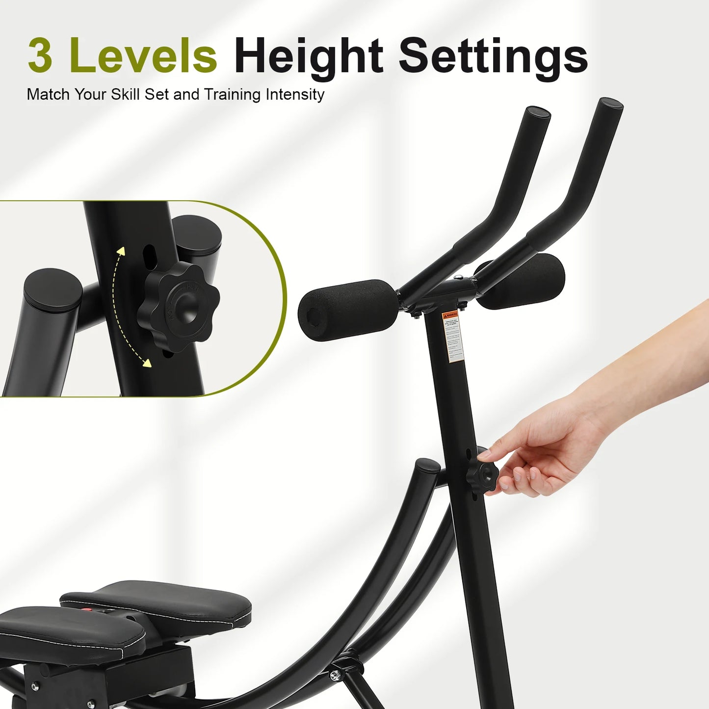 Ab Machine With LED Display 3-Level Adjustable Foldable Home Gym