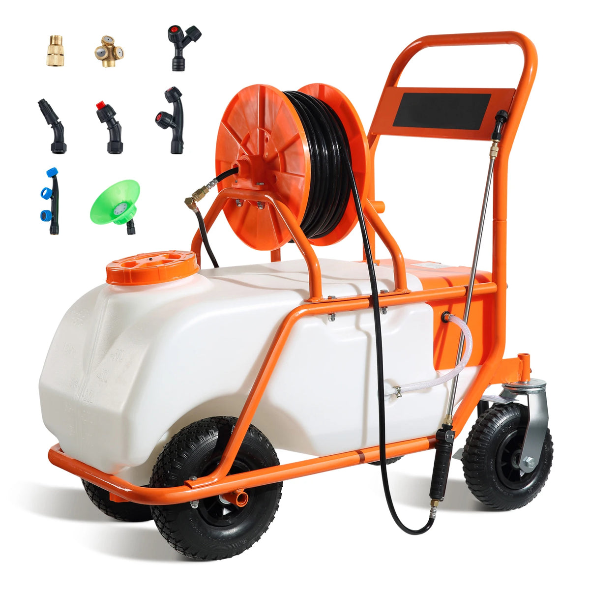 SucceBuy Battery Powered Garden Sprayer With Wheeled Cart