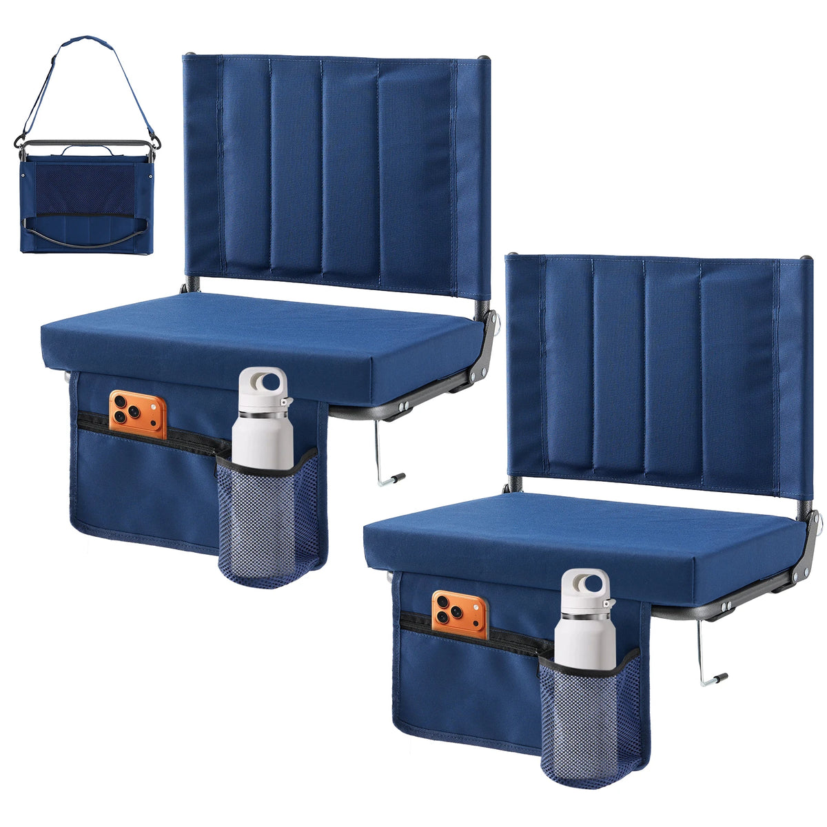 JHK Outdoor Foldable Chair With Thick Padded Back Support