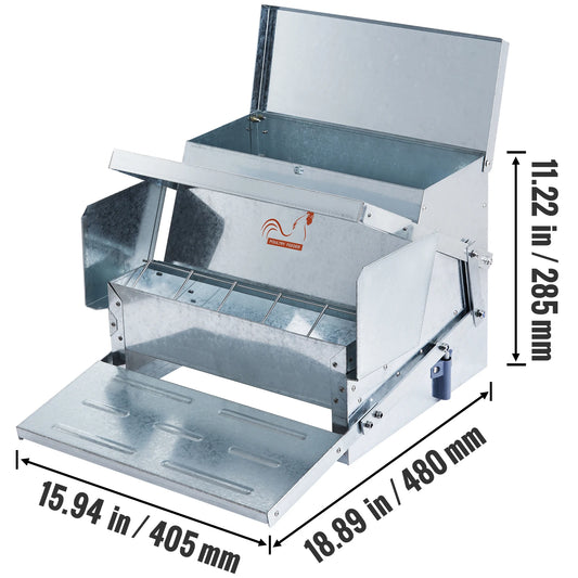 SucceBuy Automatic Chicken Feeder 25 Lb Capacity Galvanized Steel