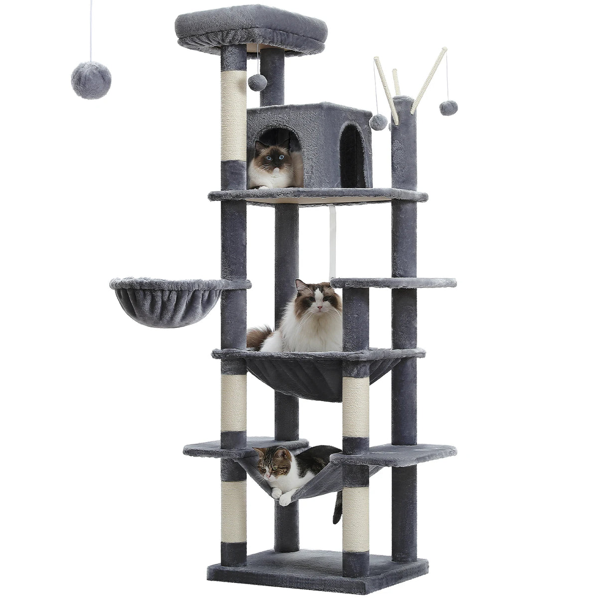 Pawz Road Multi Level Plush Cat Tree With Scratching Posts And Perches