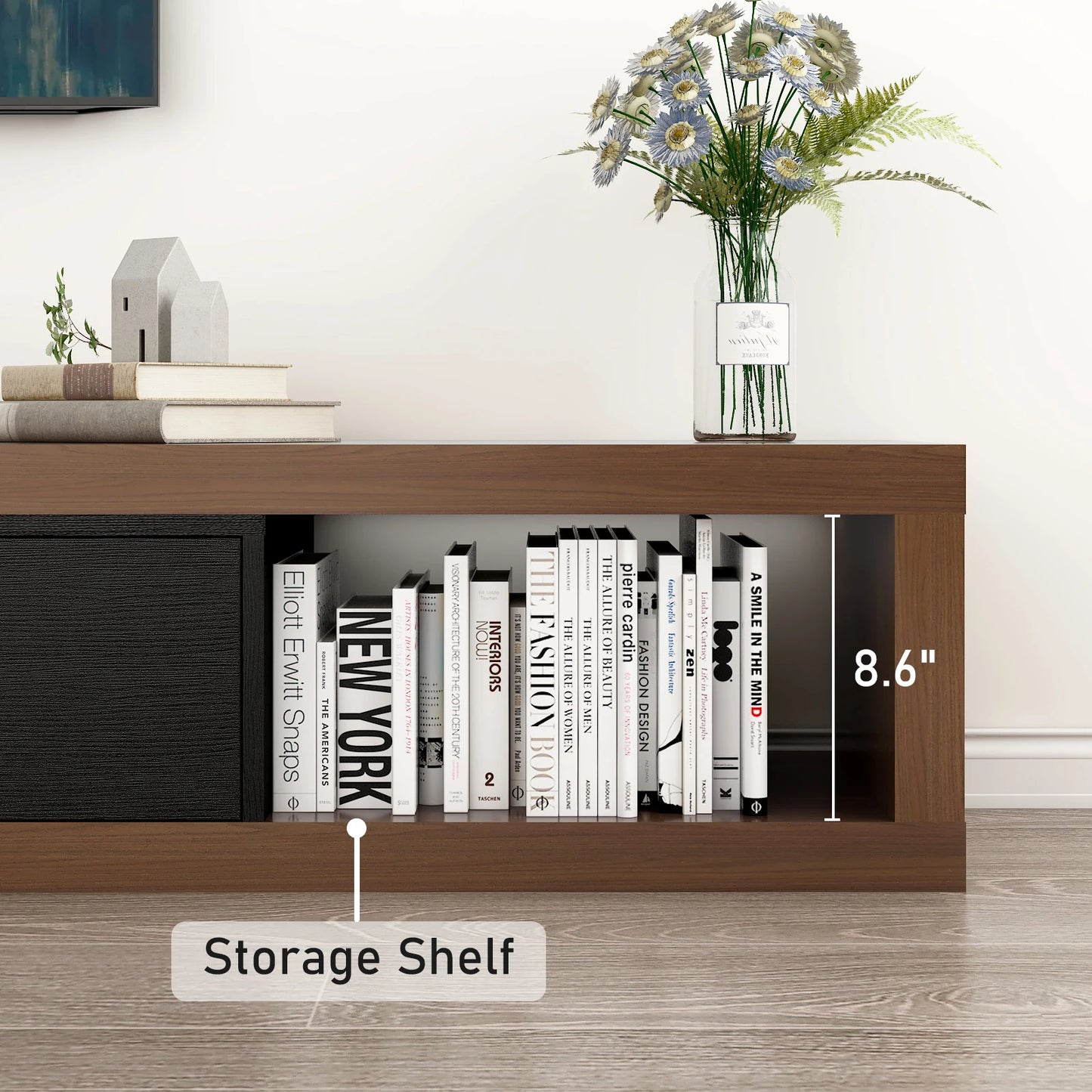 QiaoShiRen Extendable TV Stand And Media Console With Drawers