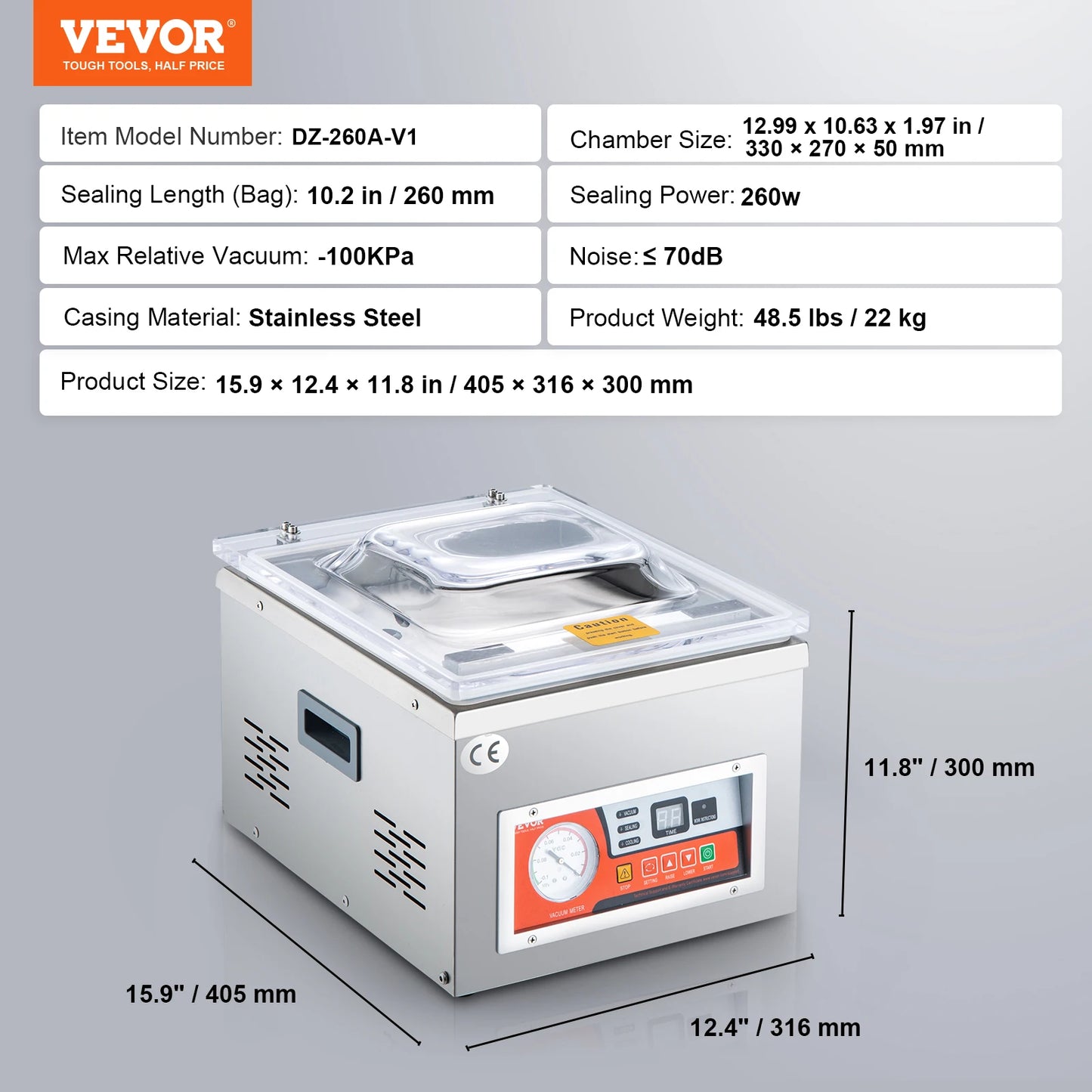 SucceBuy DZ-260A Chamber Vacuum Sealer For Home Meats