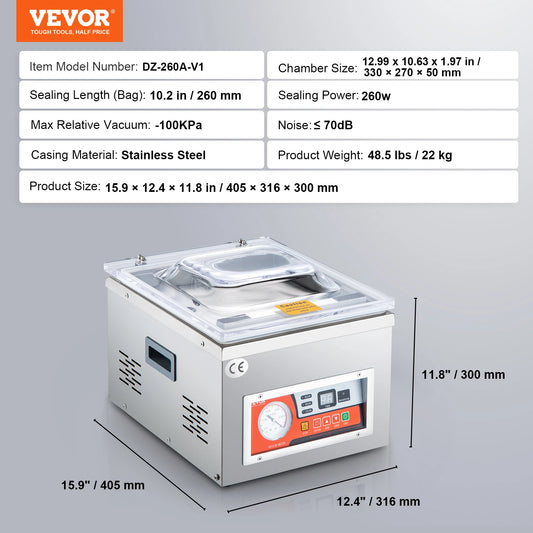 SucceBuy DZ-260A Chamber Vacuum Sealer For Home Meats