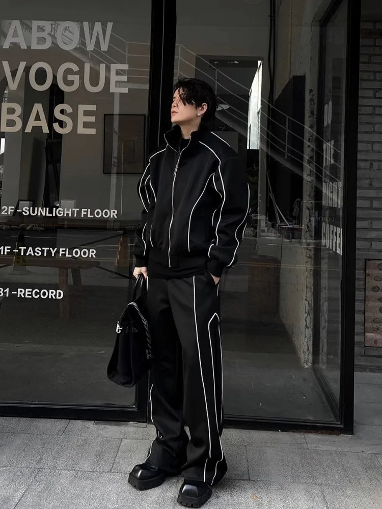 Winkeep Men S A Long Sleeve Two Piece Tracksuit Jacket And Pants