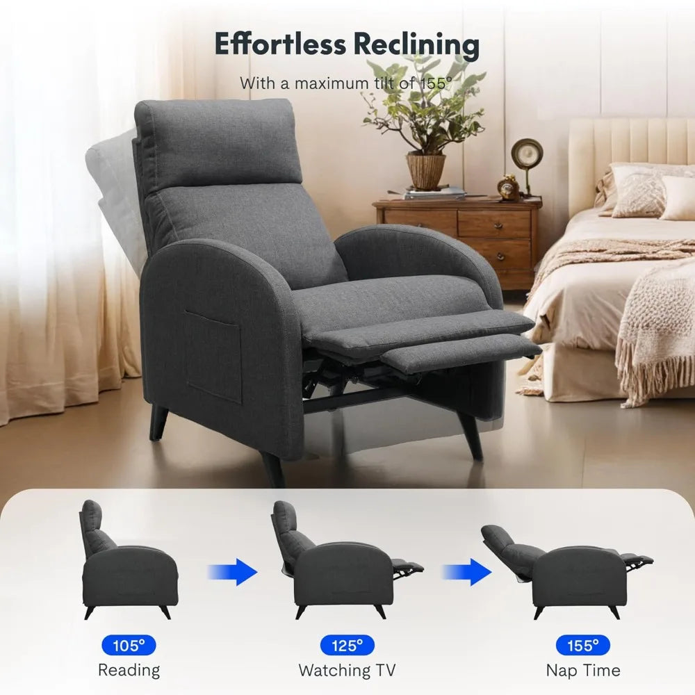 XIAOLANG Recliner Chair For Adults With Side Pockets