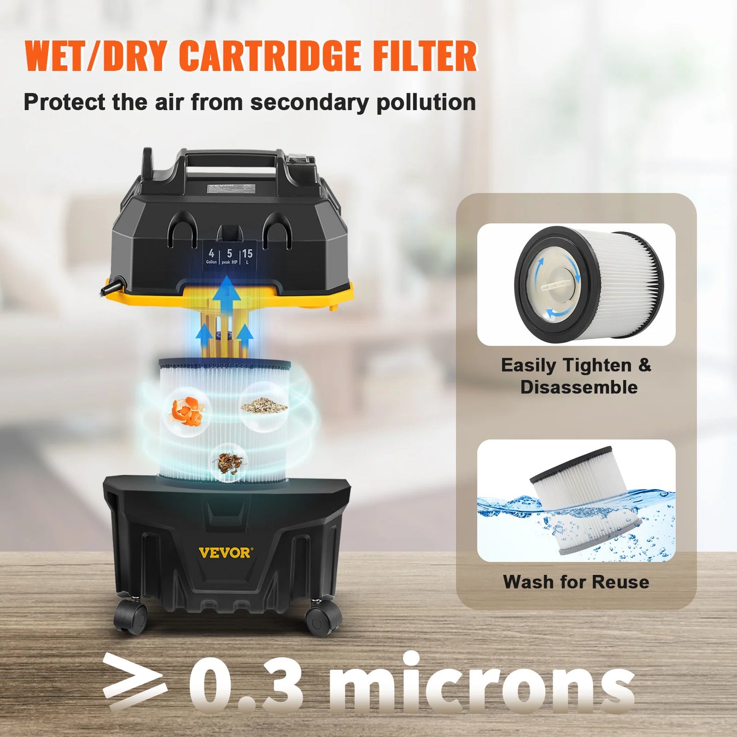 SucceBuy Portable Wet Dry Vacuum Cleaner For Car Home 1200W