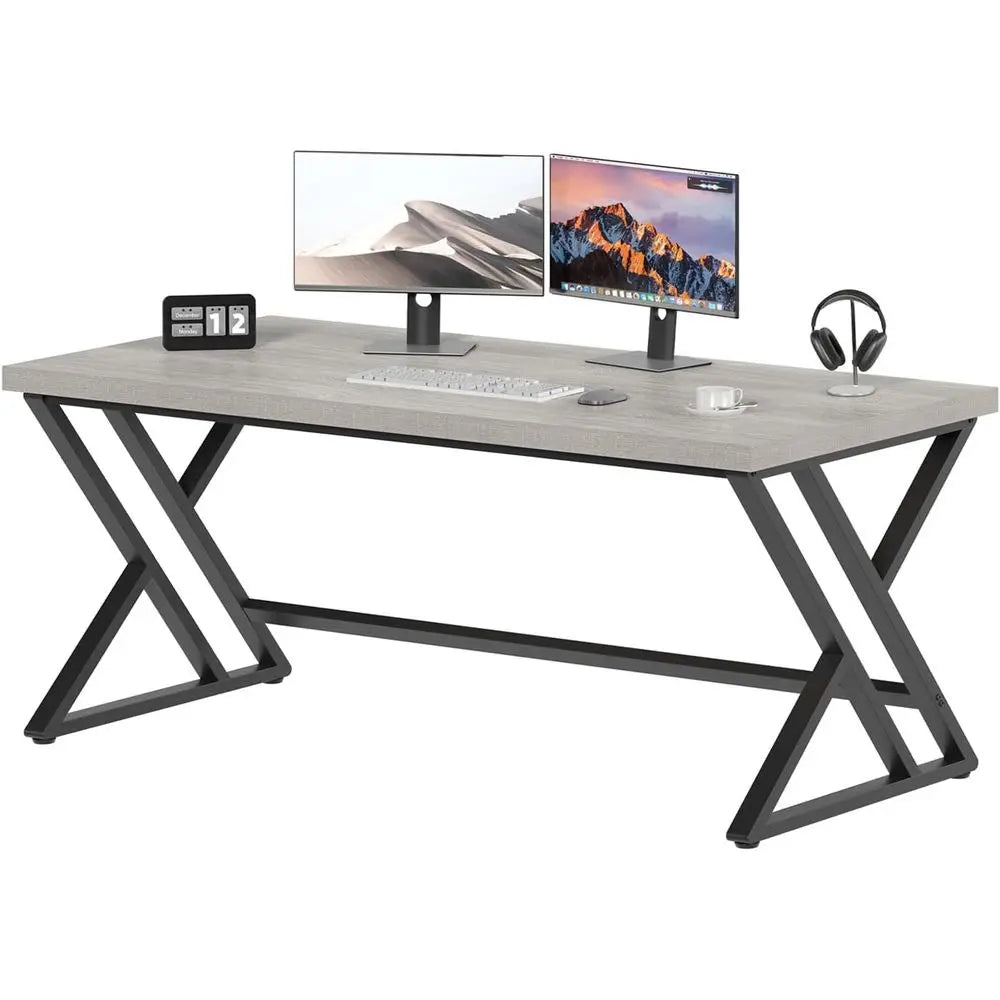 Industrial L Shaped Wood Metal Computer Desk For Home Office