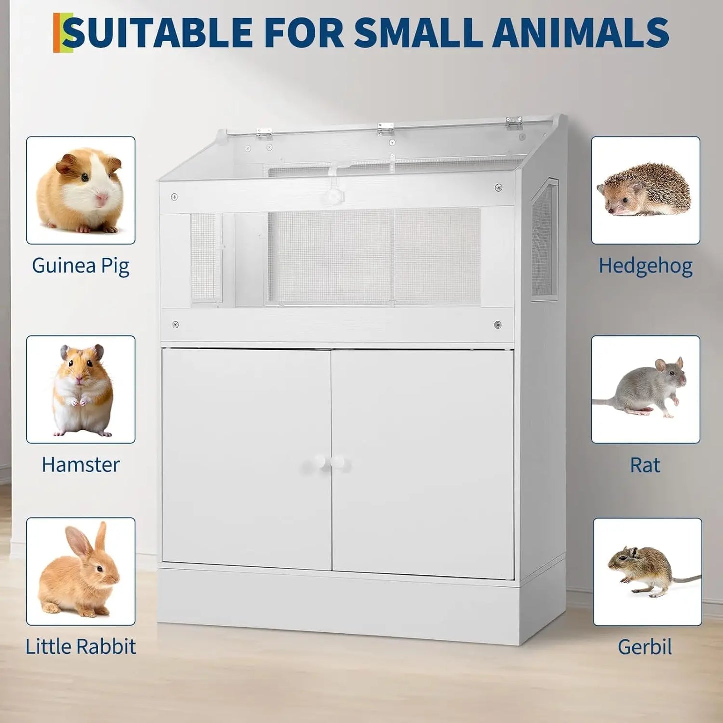 HiMISS Large Acrylic Small Animal Cage With Storage