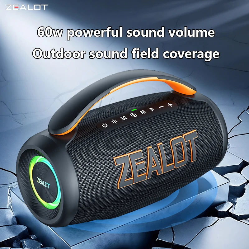Zealot P12 60W Portable Bluetooth Speaker With IpX6 Waterproof Design