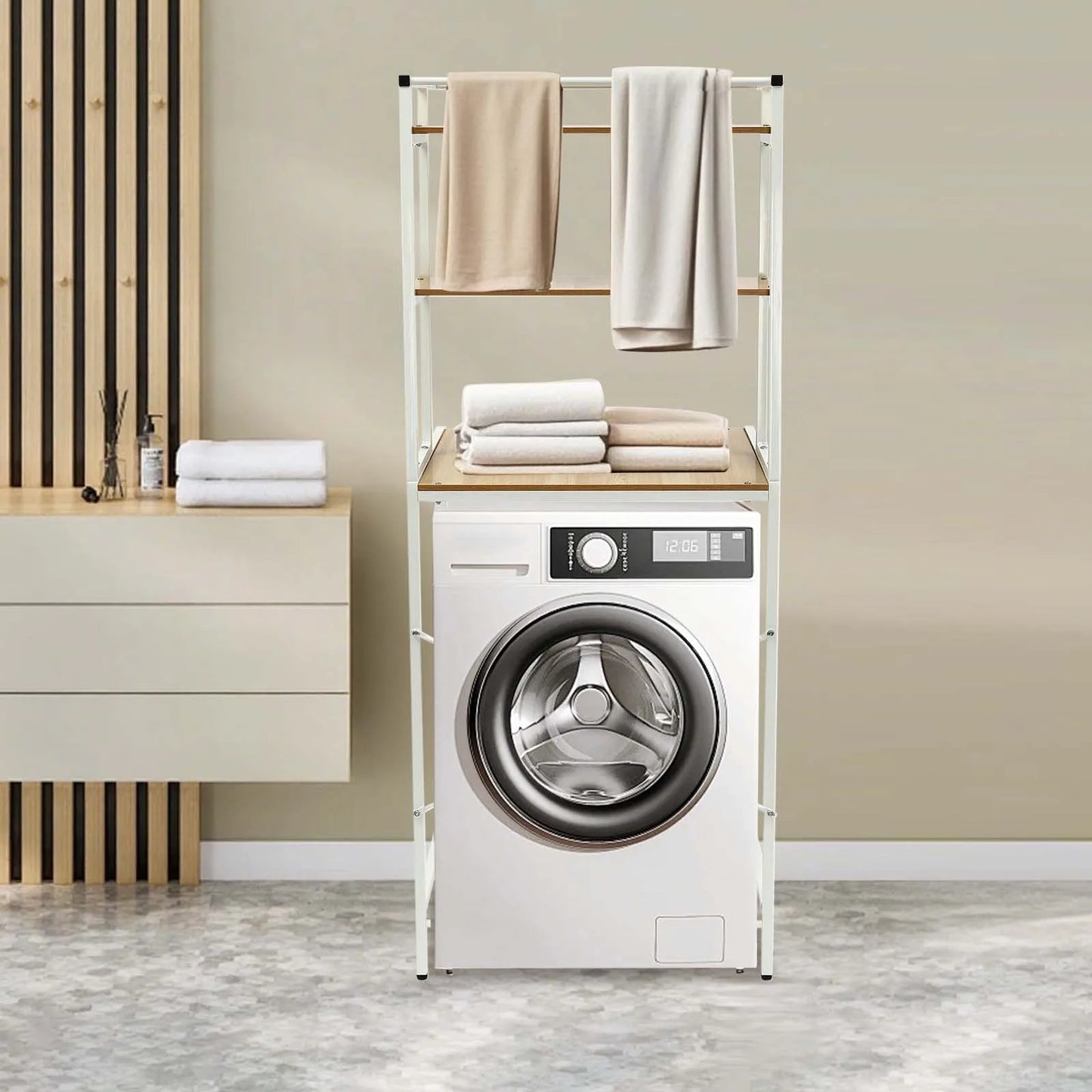 Bymaocar 3 Tier Washing Machine Shelving Unit Laundry Organizer